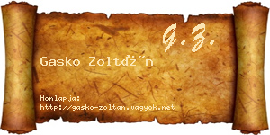 Gasko Zoltán névjegykártya