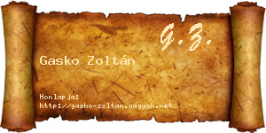 Gasko Zoltán névjegykártya